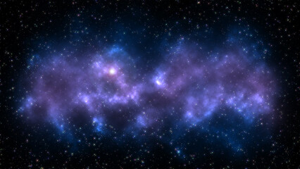 Colorful nebula with shining stars. Infinite universe