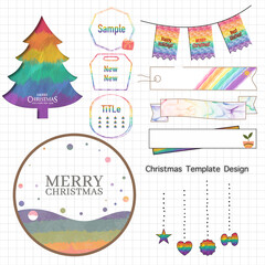 set of christmas template design