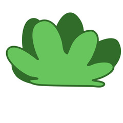 Kids drawing grass bush garden