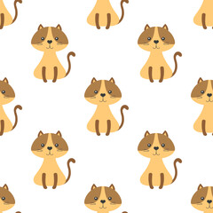 seamless pattern with cat in flat style