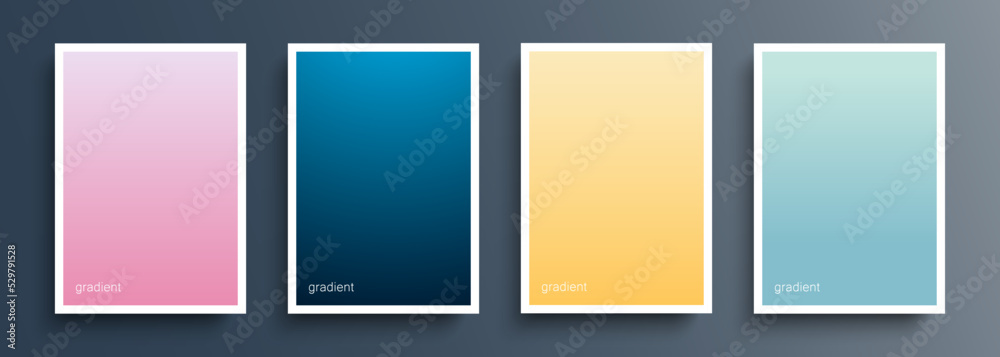 Leinwandbilder set of color backgrounds with soft color gradient for your creative graphic design. vector illustrat