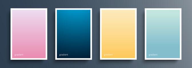 Set of color backgrounds with soft color gradient for your creative graphic design. Vector illustration.