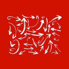 Sketch arrows. Doodle doodle arrow direction line symbols. Scribble way pointers