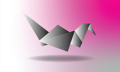 Beautifull origami vector on gradient background