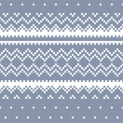 Winter knitting seamless pattern vector. Scandinavian traditional knitwear.