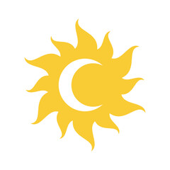 Sun and moon vector icon. Day and night filled symbol.