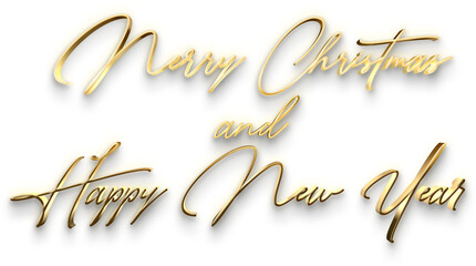 Golden Luxury Merry Christmas & Happy New Year Text