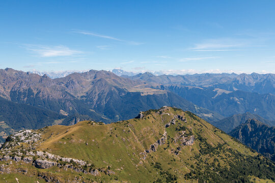 beautiful panorama of the alps from mount Sodadura