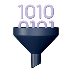 Analysis data filter 3d rendering isometric icon.