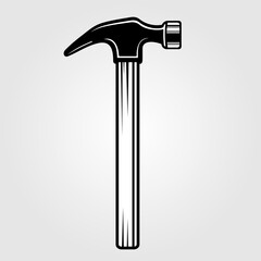 Claw hammer isolated on white background. Vector illustration
