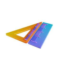 3D illustration colorful ruler