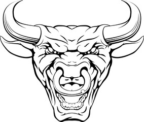 Tough Bull Mascot Face