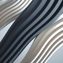 Fototapeta abstract 3d render of lines in white and grey obraz