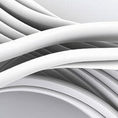 abstract 3d render of lines in white and grey - obrazy, fototapety, plakaty