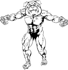 Bulldog character attacking