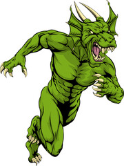 Dragon mascot sprinting