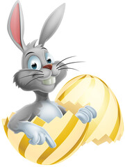 Easter Egg and White Bunny