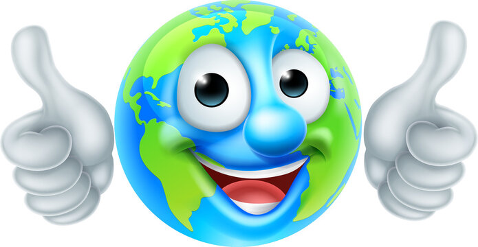 Earth Globe Cartoon Character
