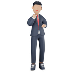 Obraz premium Businessman celebrating success 3d character illustration