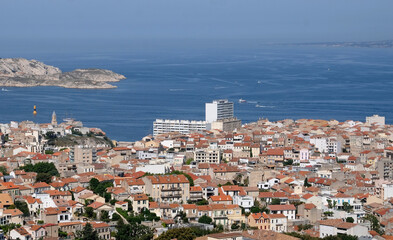 View over the city of Marseille, France, from a hill