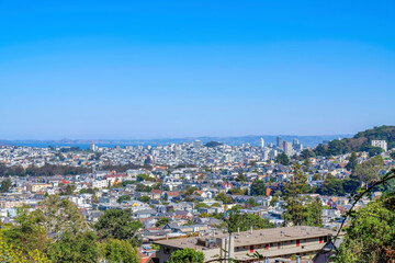 Overlooking view of urban San Francisco, California