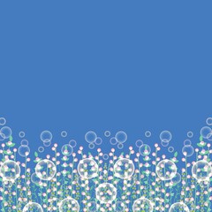 シンプルなボタニカル背景　青
