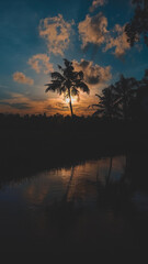 sunset over the river