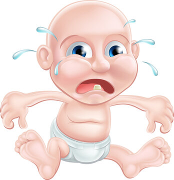 Teething cartoon baby