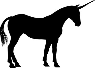Fototapeta na wymiar Unicorn Horse Silhouette