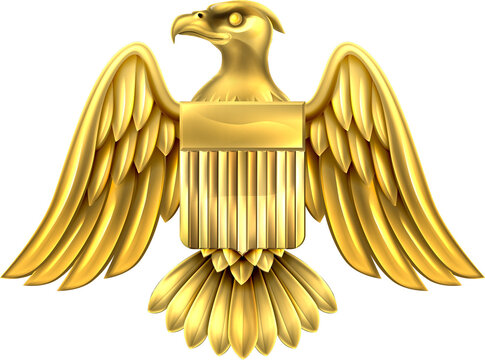 Golden American Eagle Shield