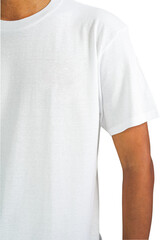 Man in white T-shirt on isolated background