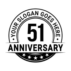 Fototapeta premium 51 years anniversary logo design template. Vector illustration