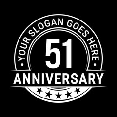 51 years anniversary logo design template. Vector illustration