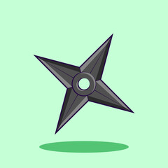 Cartoon illustration of a shuriken with isolated background