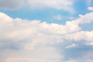 Beautiful clouds against the blue sky. Fluffy clouds, cloudy weather.