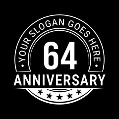 64 years anniversary logo design template. Vector illustration