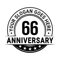 66 years anniversary logo design template. Vector illustration