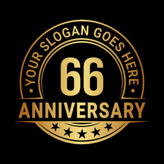 66 years anniversary logo design template. Vector illustration