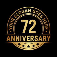 Fototapeta premium 72 years anniversary logo design template. Vector illustration
