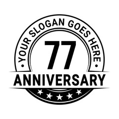 77 years anniversary logo design template. Vector illustration