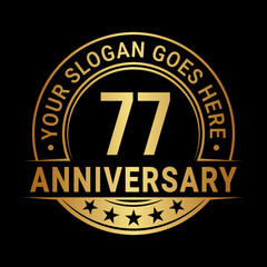 77 years anniversary logo design template. Vector illustration