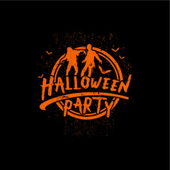 Halloween Party -  Distressed Halloween T Shirt Design for Halloween Celebration