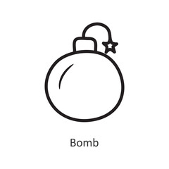 Bomb vector outline Icon Design illustration. Gaming Symbol on White background EPS 10 File