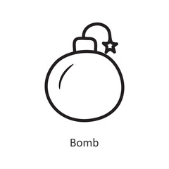 Obraz premium Bomb vector outline Icon Design illustration. Gaming Symbol on White background EPS 10 File