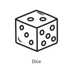 Dice vector outline Icon Design illustration. Gaming Symbol on White background EPS 10 File