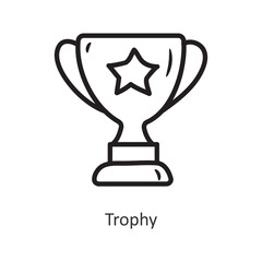 Trophy vector outline Icon Design illustration. Gaming Symbol on White background EPS 10 File