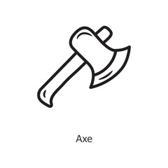 Axe vector outline Icon Design illustration. Gaming Symbol on White background EPS 10 File