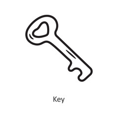 Key vector outline Icon Design illustration. Gaming Symbol on White background EPS 10 File