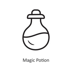 Magic Potion vector outline Icon Design illustration. Gaming Symbol on White background EPS 10 File