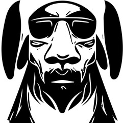black and white portrait of a snoop dog